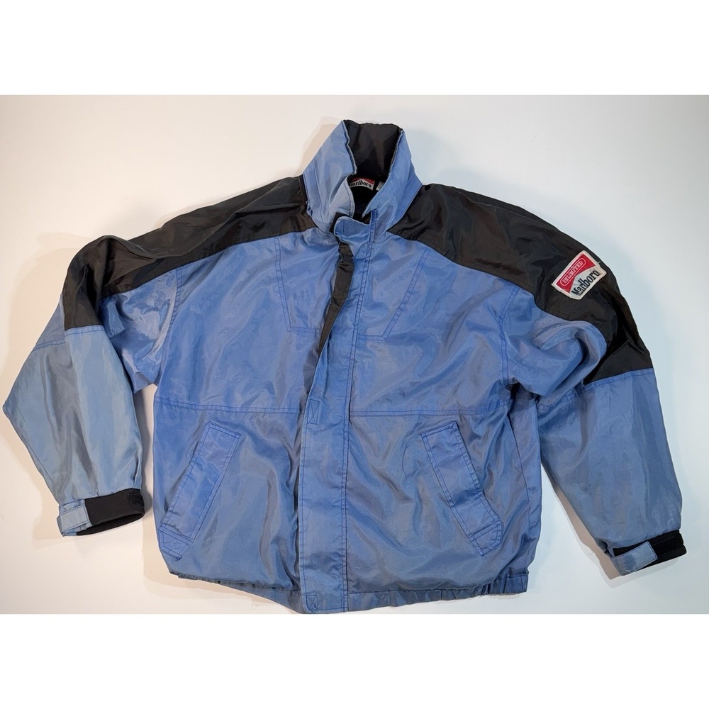 Vintage Marlboro Unlimited Jacket Blue Black Windbreaker Mens M 90s